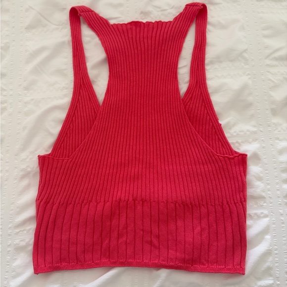 Free People Ribbed Racerback Tank - Bright Pink - Picture 2 of 3